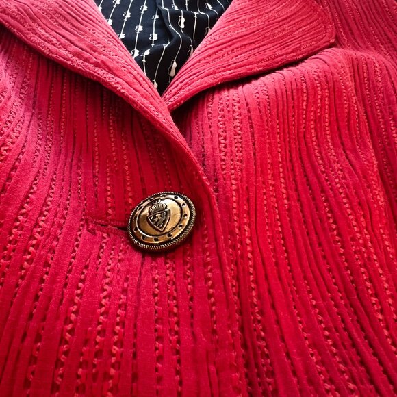 Kay Unger Red Textured Sheath Dress & Blazer Set – Size 6 - Picture 5 of 11